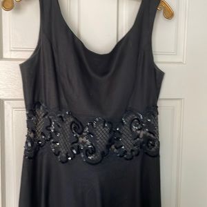 Black linen beaded band dress